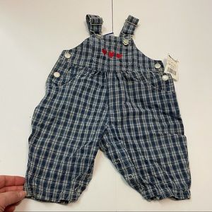 Sprockets NWT Baby Blue/White Overalls with Diaper Snap bottom